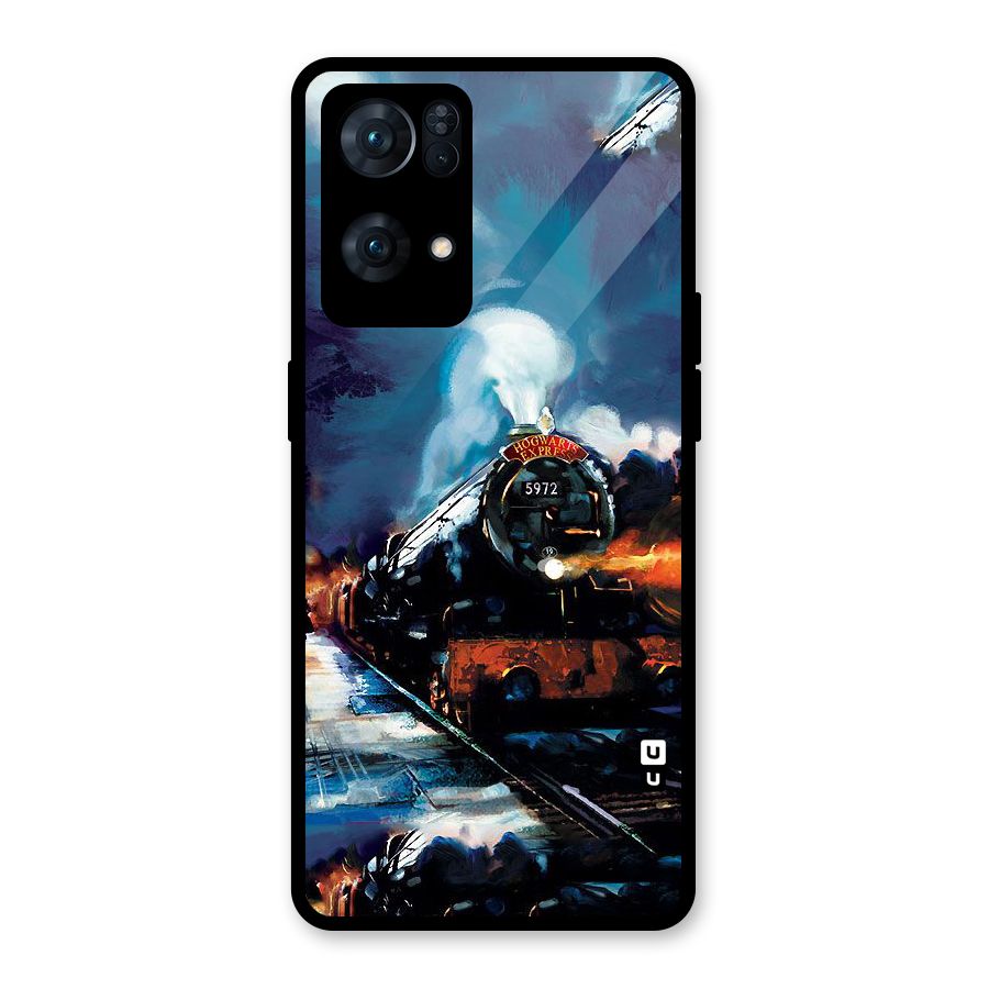 Train Art Glass Back Case for Oppo Reno7 Pro 5G