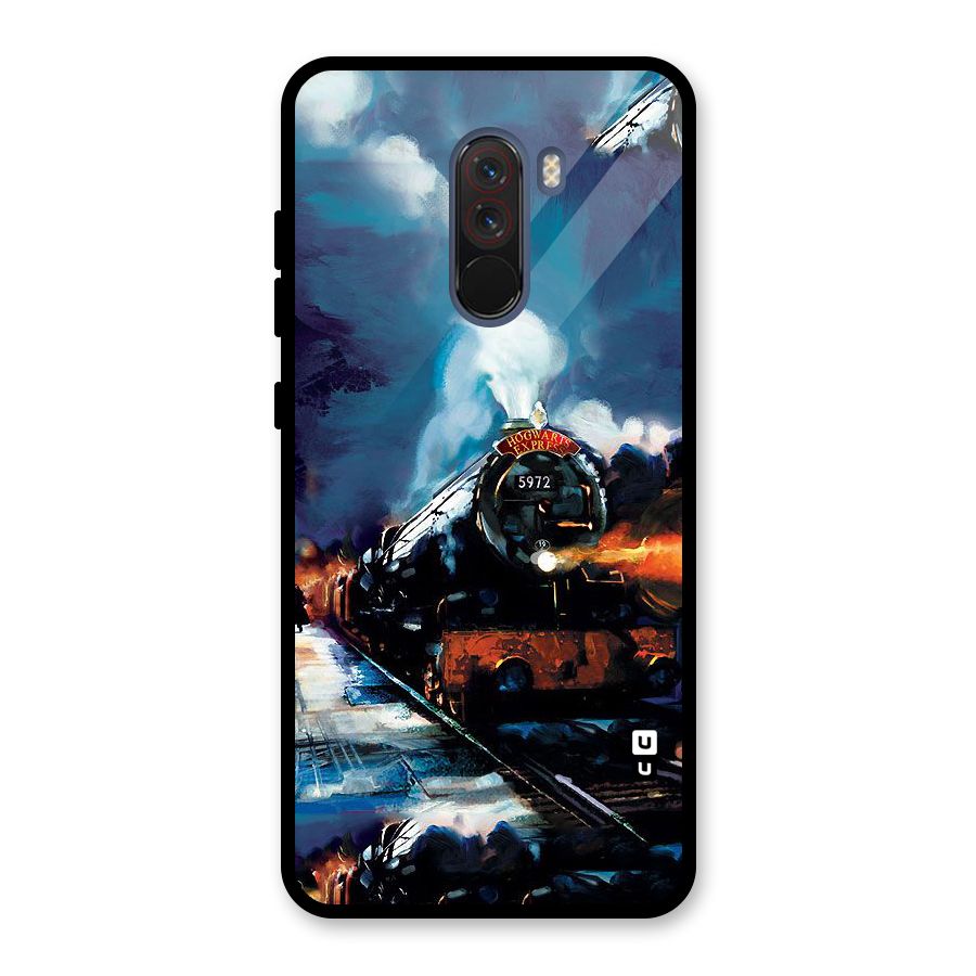Train Art Glass Back Case for Poco F1