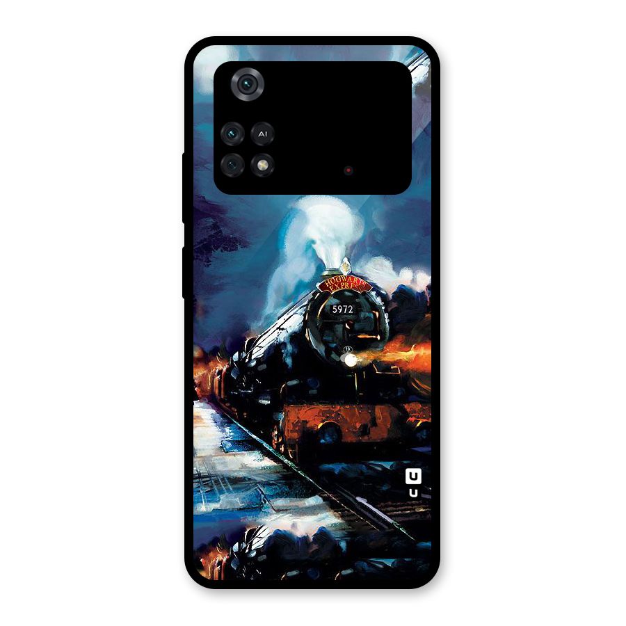 Train Art Glass Back Case for Poco M4 Pro 4G