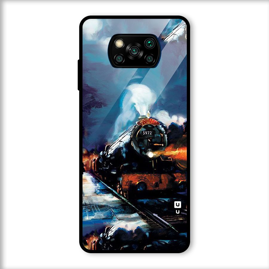 Train Art Glass Back Case for Poco X3