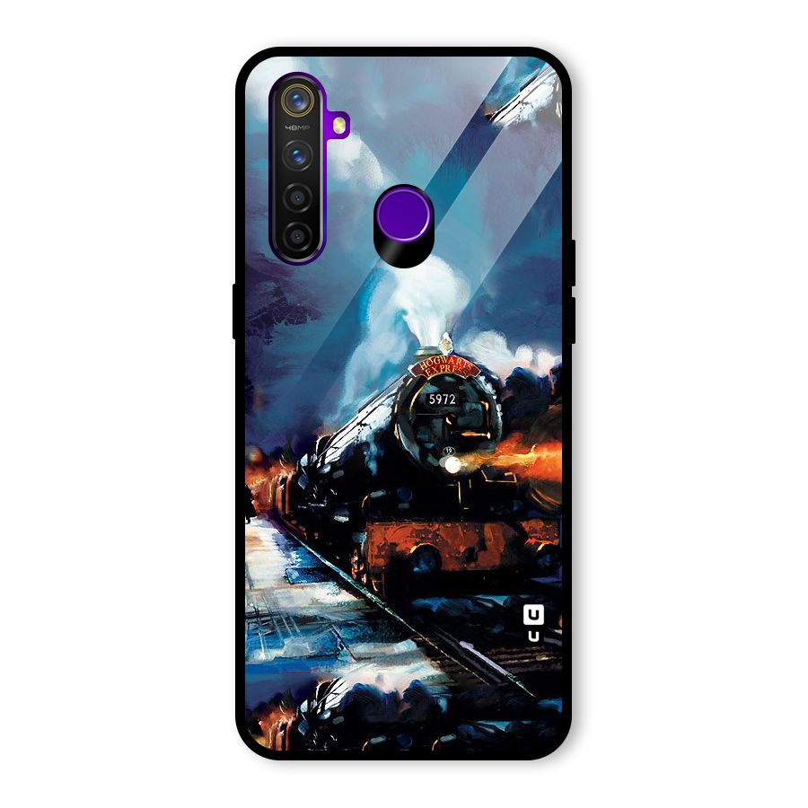 Train Art Glass Back Case for Realme 5 Pro