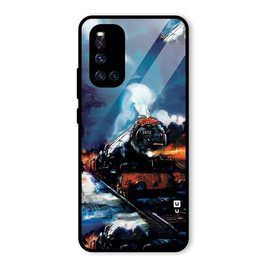 Train Art Glass Back Case for Vivo V19