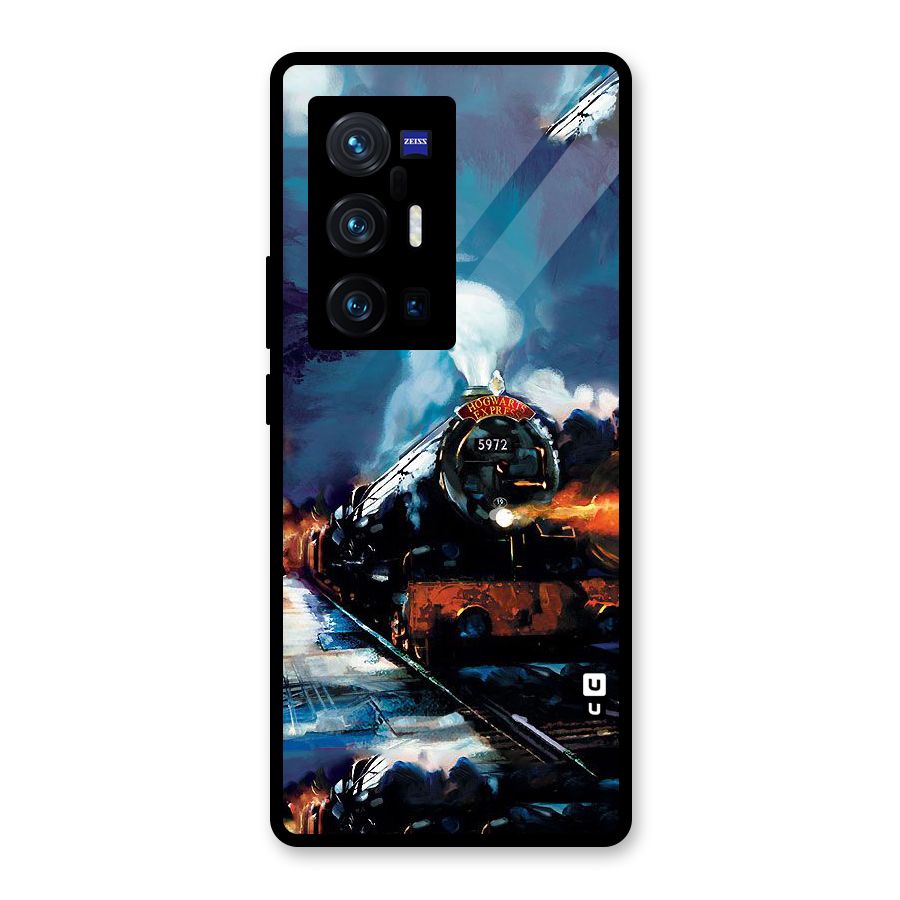 Train Art Glass Back Case for Vivo X70 Pro Plus