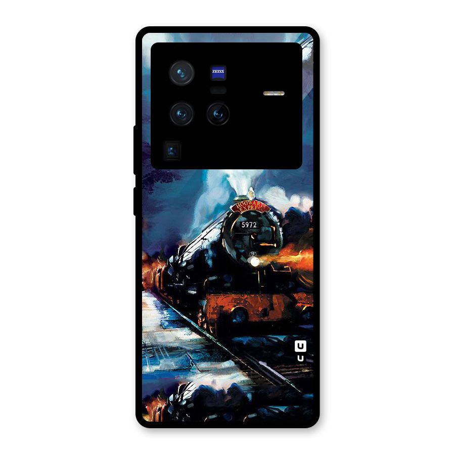 Train Art Glass Back Case for Vivo X80 Pro