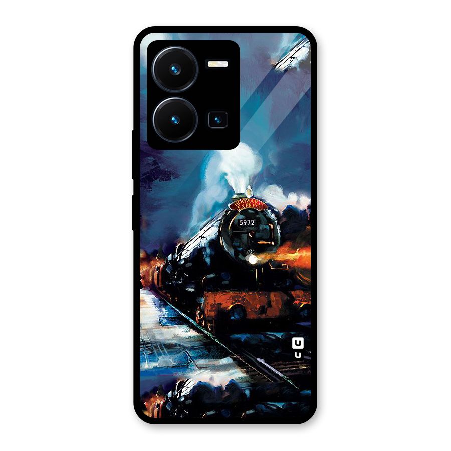 Train Art Glass Back Case for Vivo Y35
