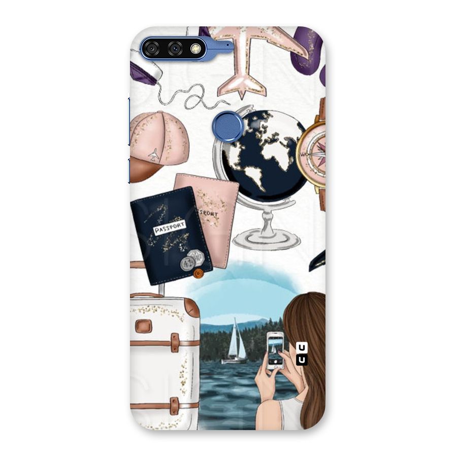 Travel Diaries Back Case for Honor 7C