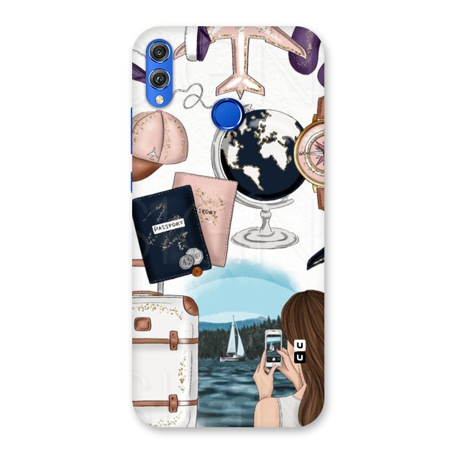 Travel Diaries Back Case for Honor 8X