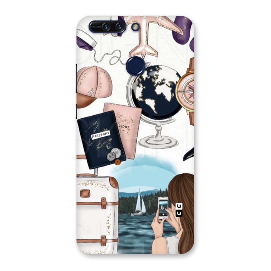 Travel Diaries Back Case for Honor 8 Pro