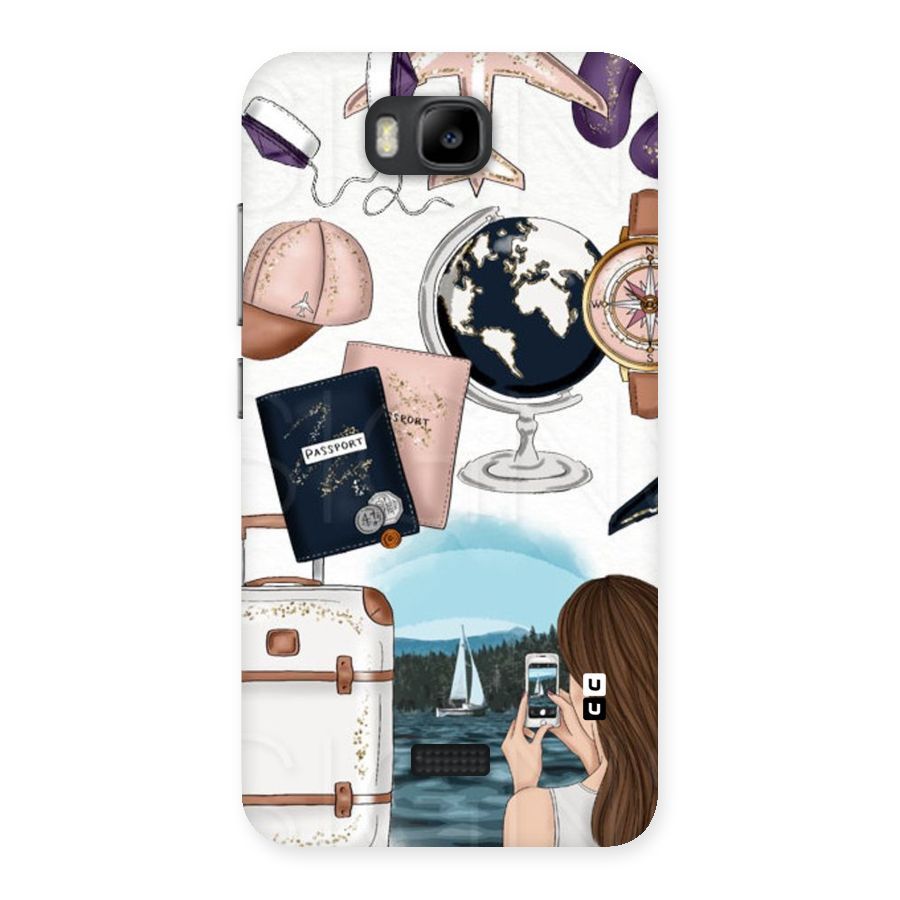 Travel Diaries Back Case for Honor Bee