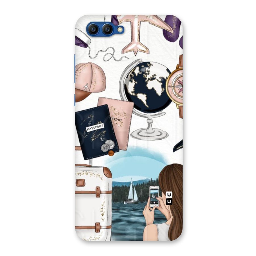 Travel Diaries Back Case for Honor View 10
