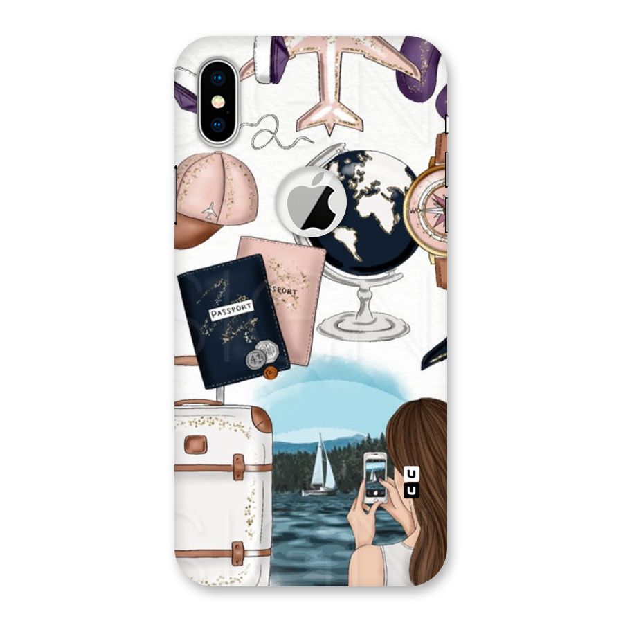 Travel Diaries Back Case for iPhone X Logo Cut