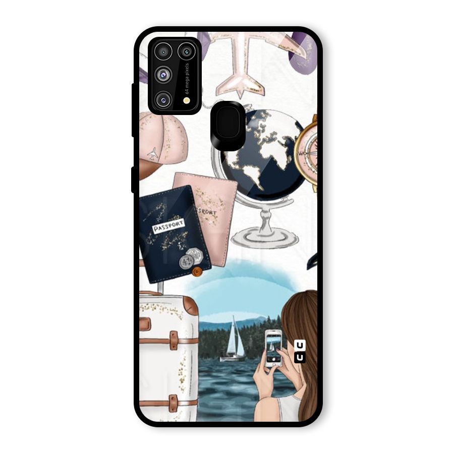 Travel Diaries Glass Back Case for Galaxy F41