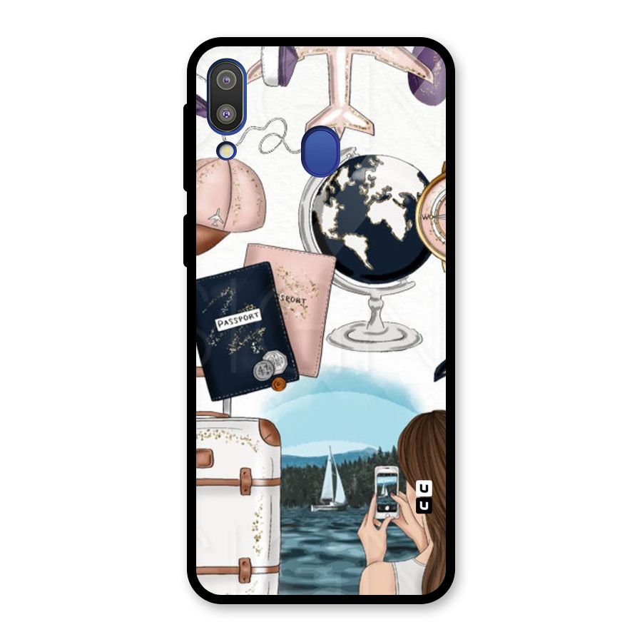 Travel Diaries Glass Back Case for Galaxy M20