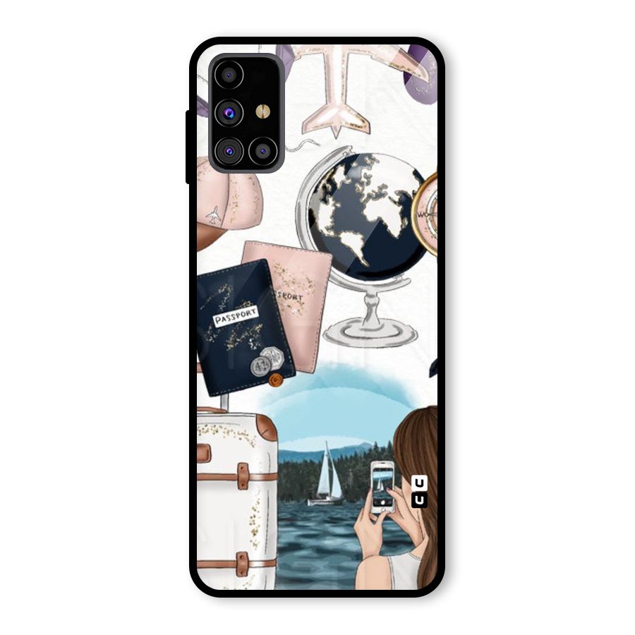 Travel Diaries Glass Back Case for Galaxy M31s