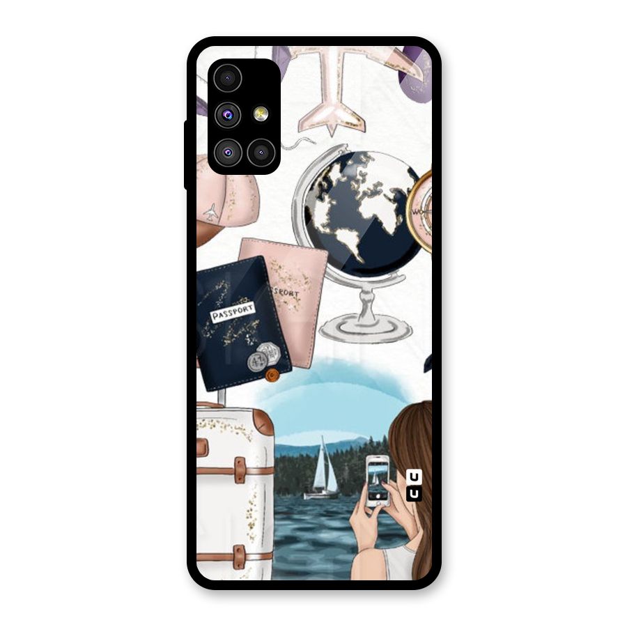 Travel Diaries Glass Back Case for Galaxy M51