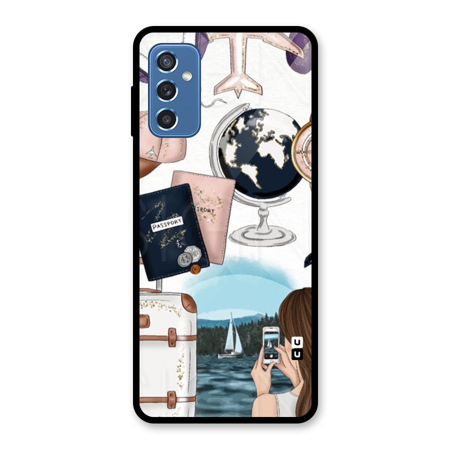 Travel Diaries Glass Back Case for Galaxy M52 5G