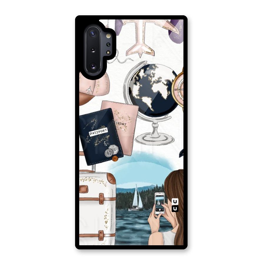 Travel Diaries Glass Back Case for Galaxy Note 10 Plus