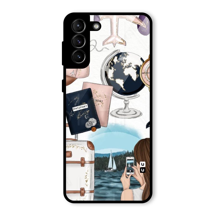 Travel Diaries Glass Back Case for Galaxy S21 Plus