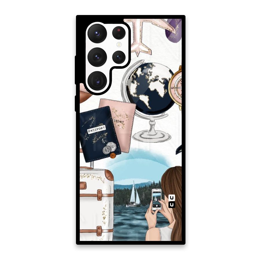 Travel Diaries Glass Back Case for Galaxy S22 Ultra 5G
