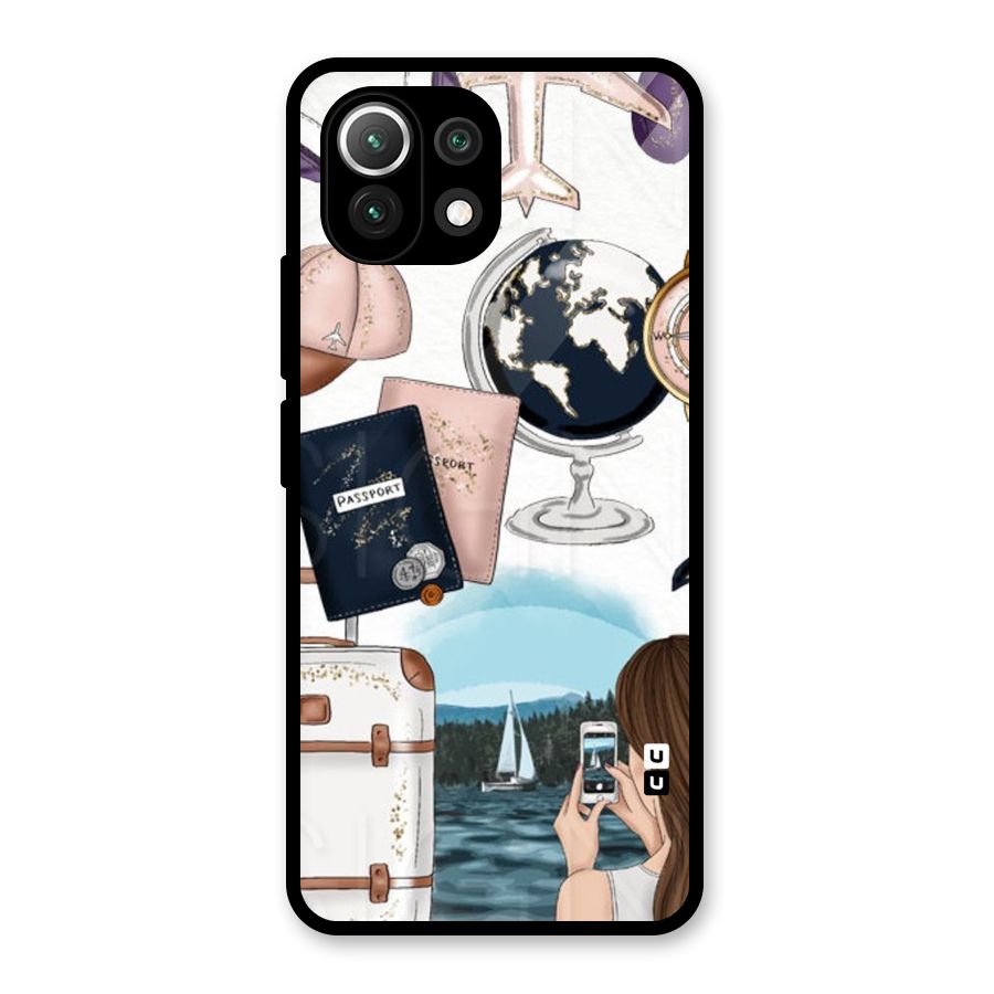 Travel Diaries Glass Back Case for Mi 11 Lite