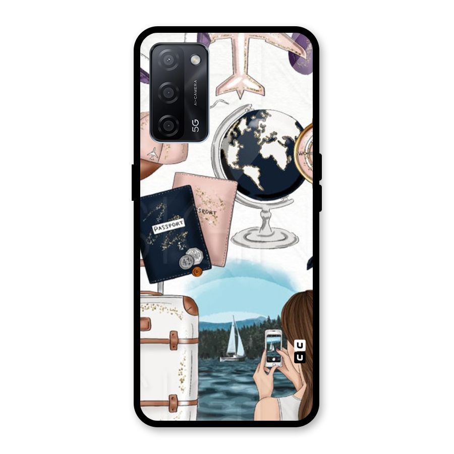Travel Diaries Glass Back Case for Oppo A53s 5G