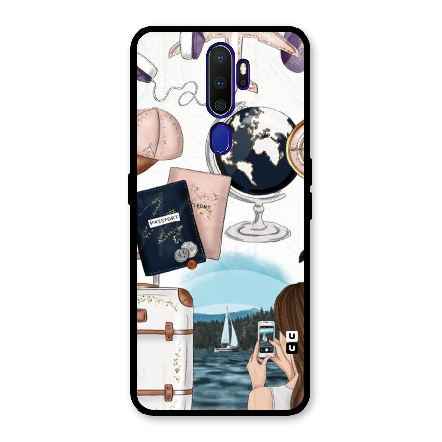 Travel Diaries Glass Back Case for Oppo A9 (2020)