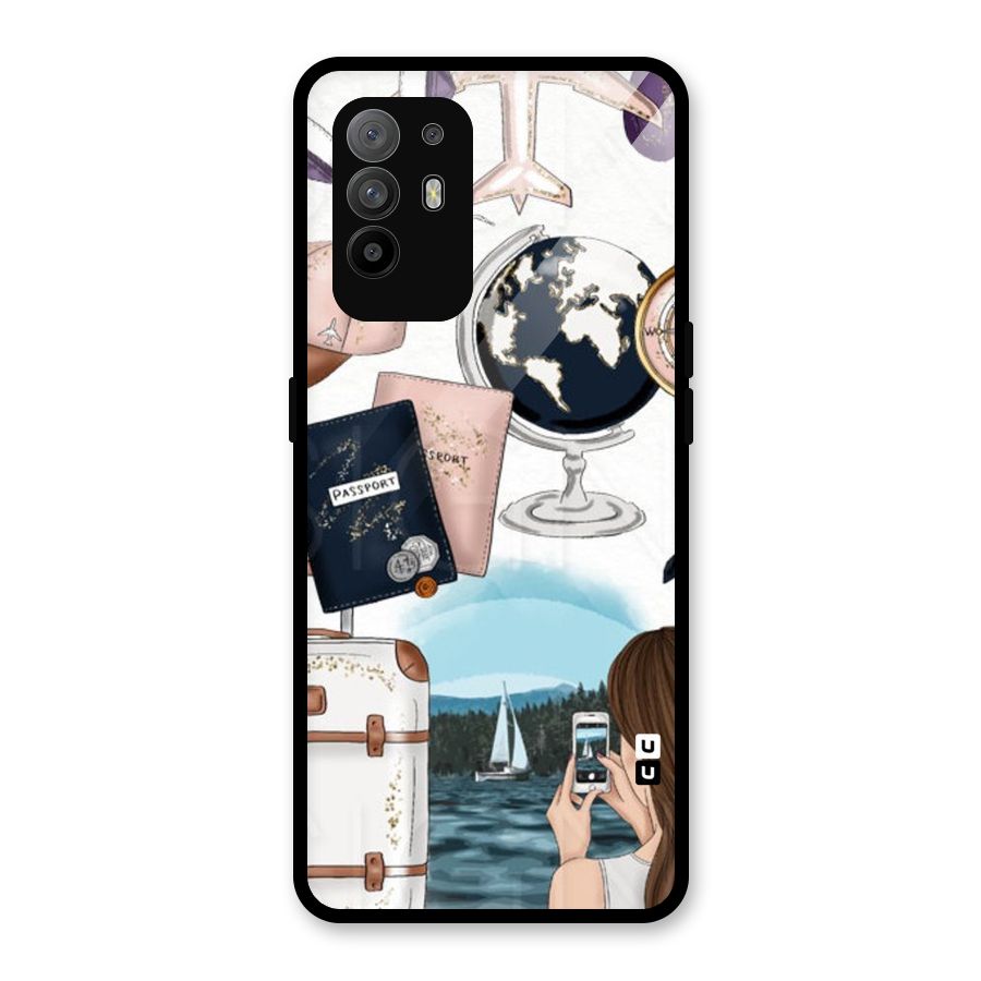 Travel Diaries Glass Back Case for Oppo F19 Pro Plus 5G