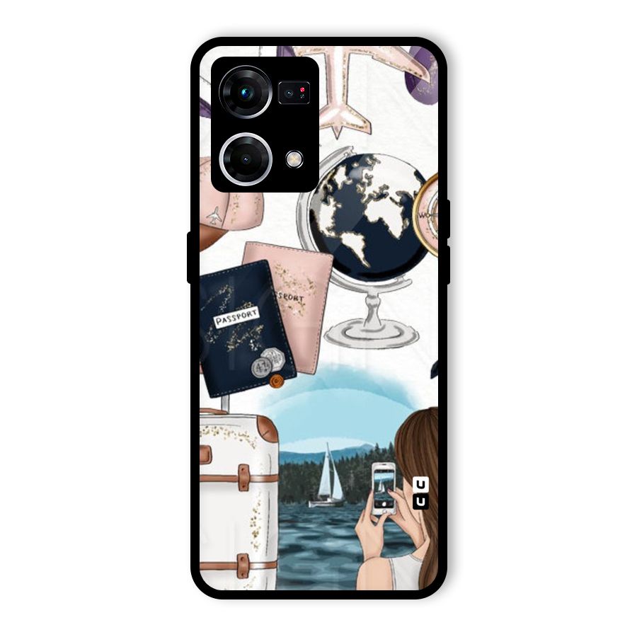 Travel Diaries Glass Back Case for Oppo F21 Pro 4G