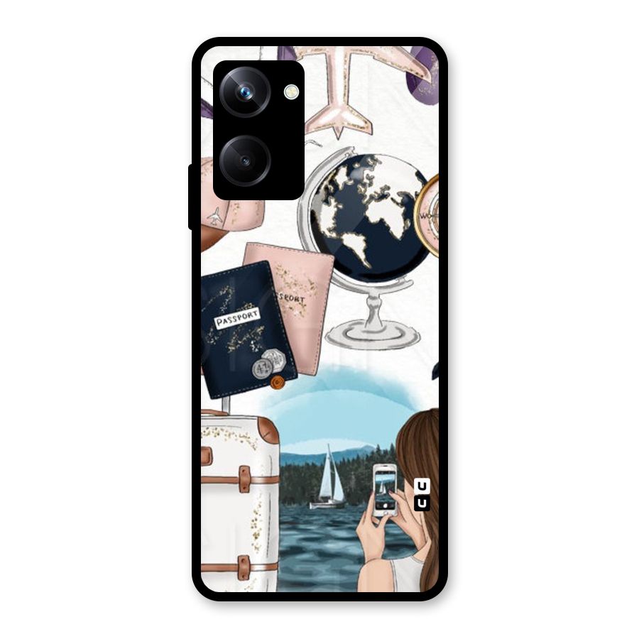 Travel Diaries Glass Back Case for Realme 10 Pro