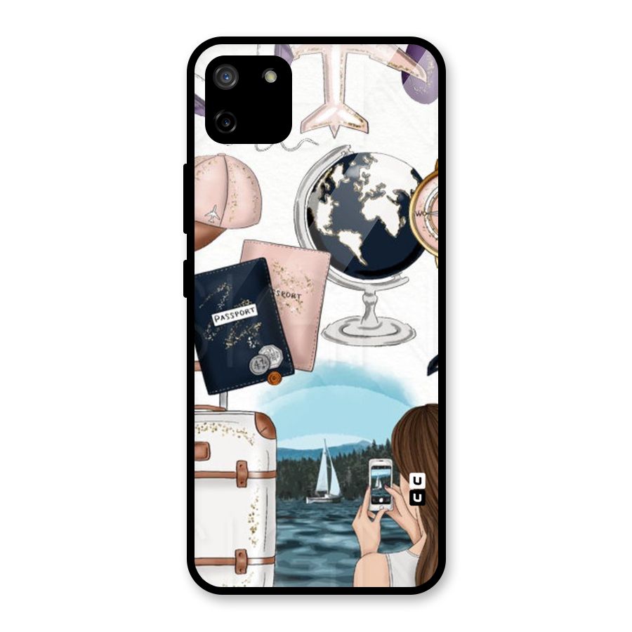 Travel Diaries Glass Back Case for Realme C11
