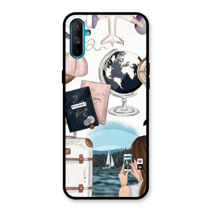Travel Diaries Glass Back Case for Realme C3