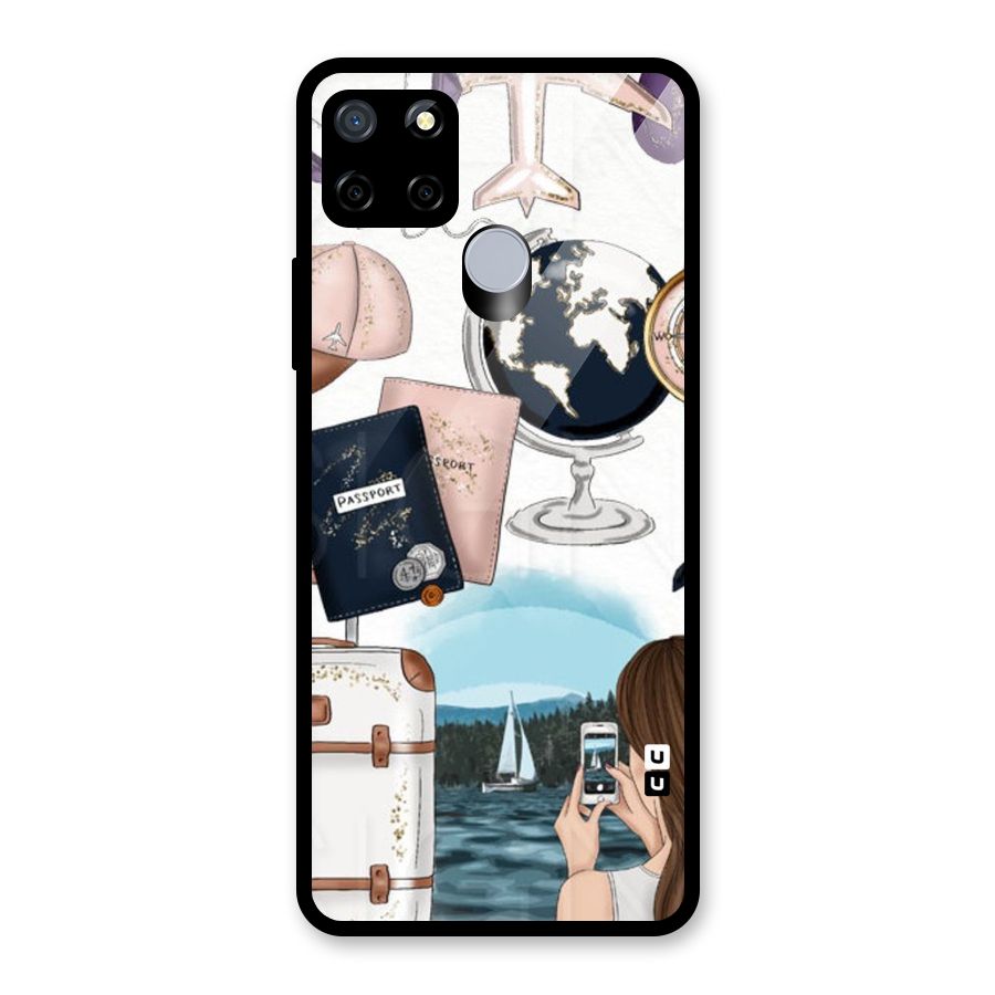 Travel Diaries Glass Back Case for Realme Narzo 20