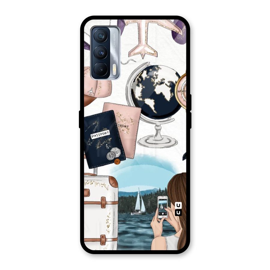 Travel Diaries Glass Back Case for Realme X7