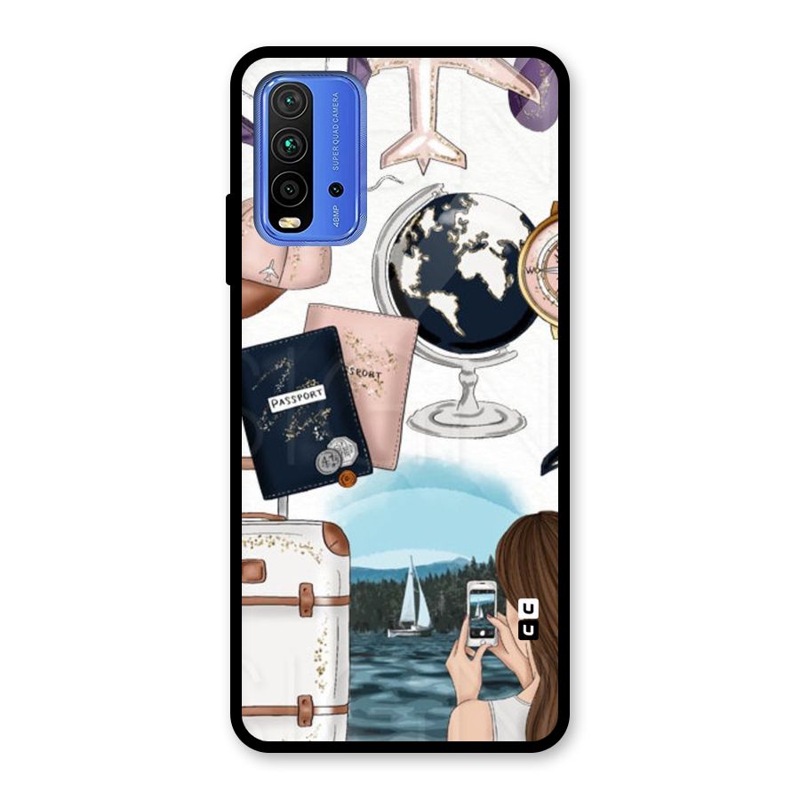 Travel Diaries Glass Back Case for Redmi 9 Power