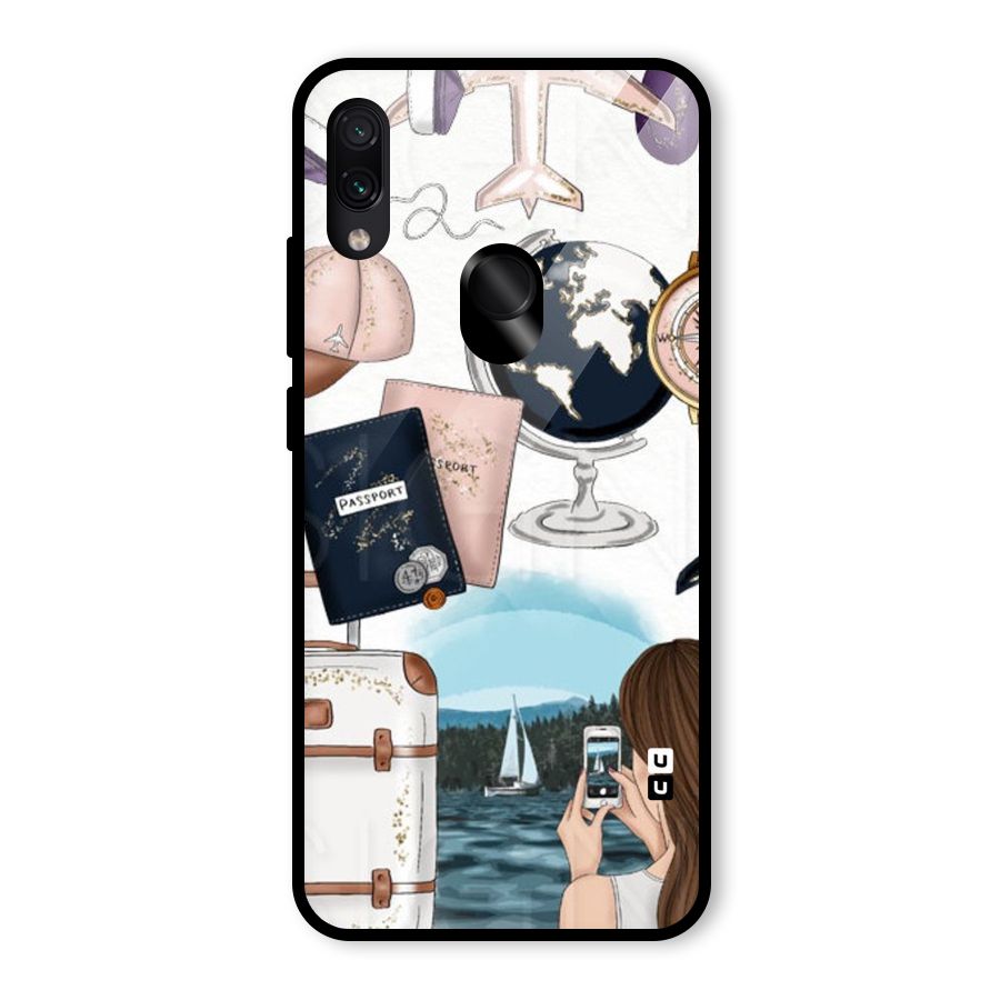 Travel Diaries Glass Back Case for Redmi Note 7 Pro