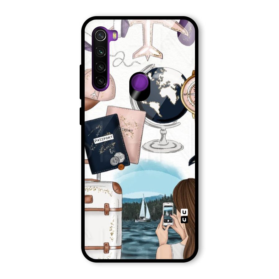 Travel Diaries Glass Back Case for Redmi Note 8