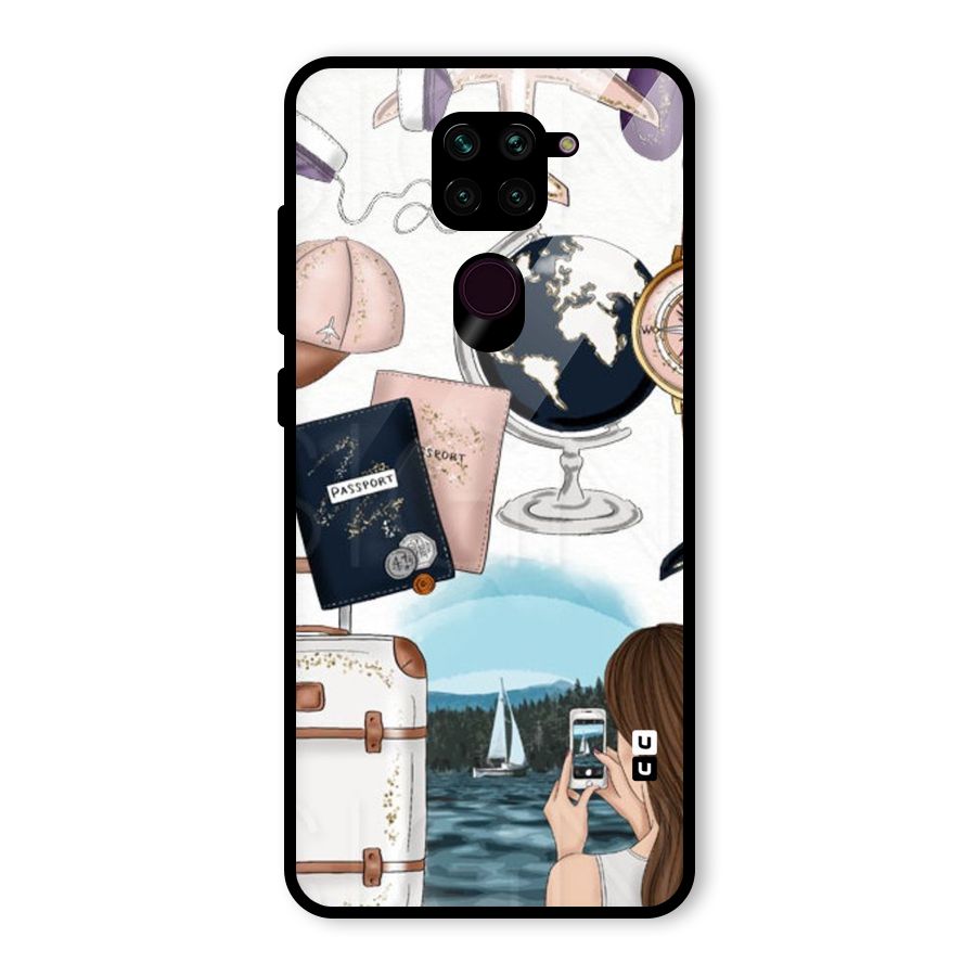 Travel Diaries Glass Back Case for Redmi Note 9