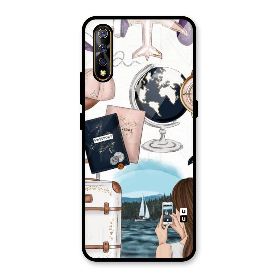Travel Diaries Glass Back Case for Vivo S1