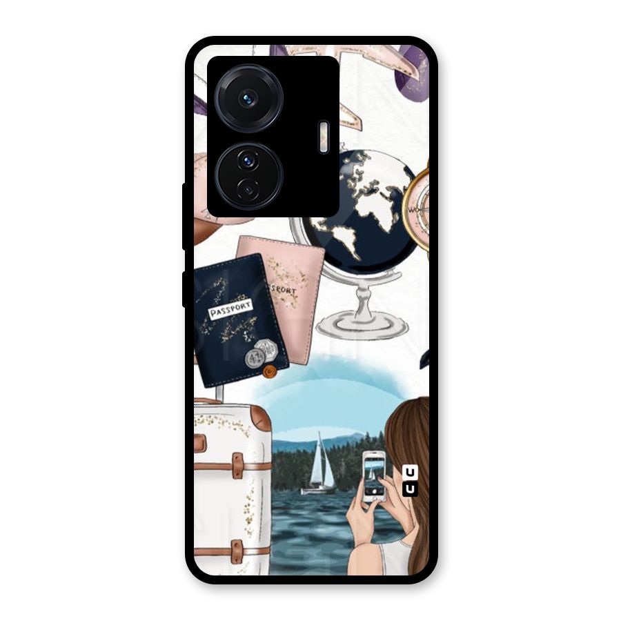Travel Diaries Glass Back Case for Vivo T1 Pro