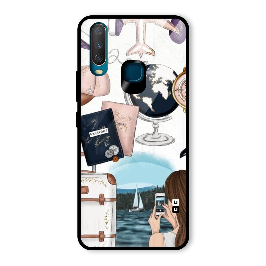 Travel Diaries Glass Back Case for Vivo U10