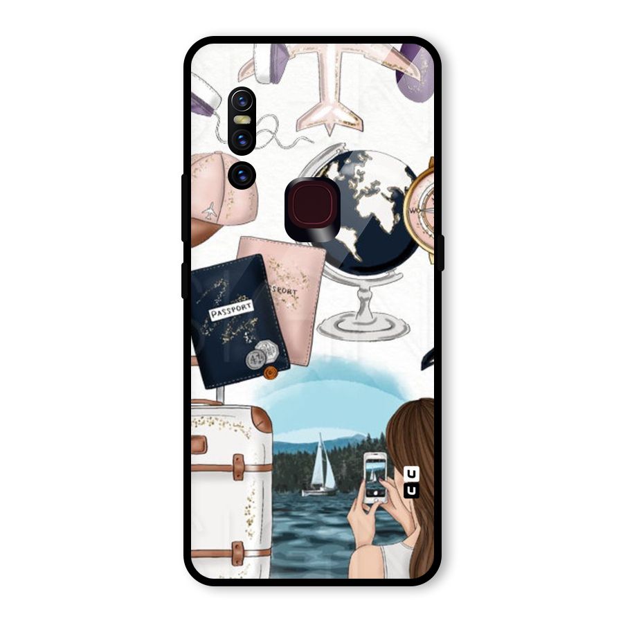 Travel Diaries Glass Back Case for Vivo V15