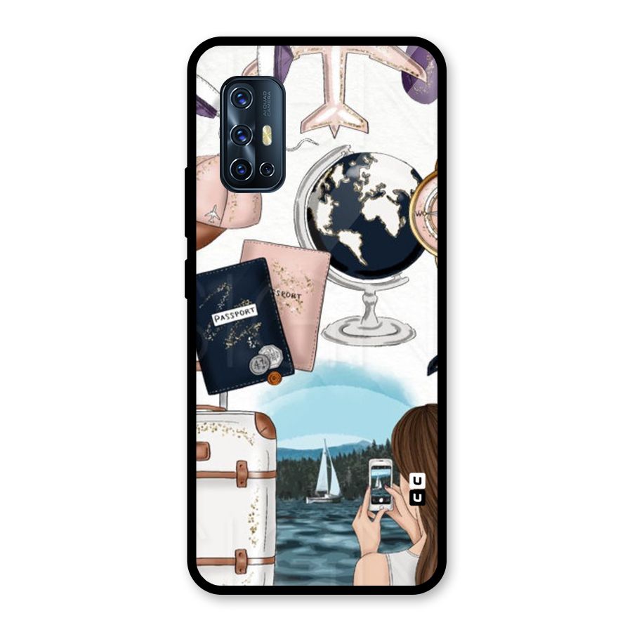 Travel Diaries Glass Back Case for Vivo V17