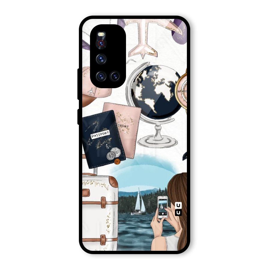 Travel Diaries Glass Back Case for Vivo V19