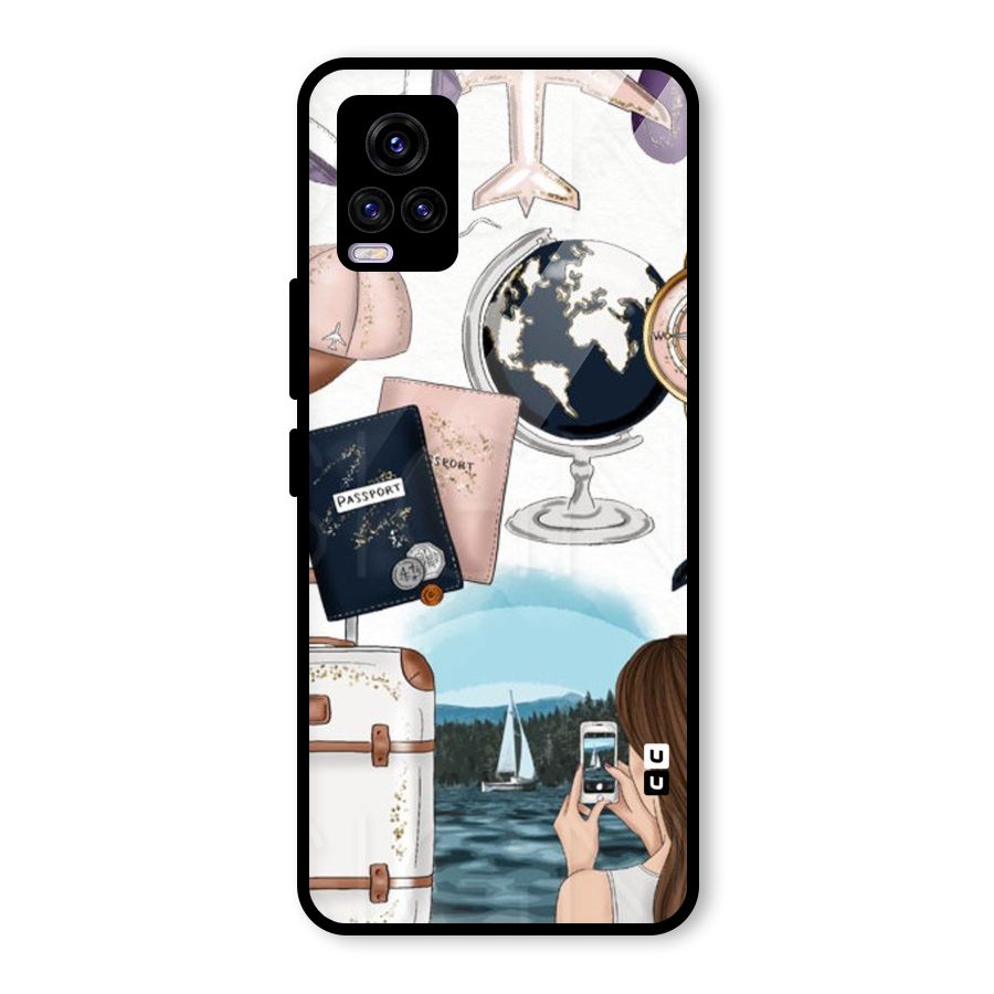 Travel Diaries Glass Back Case for Vivo V20