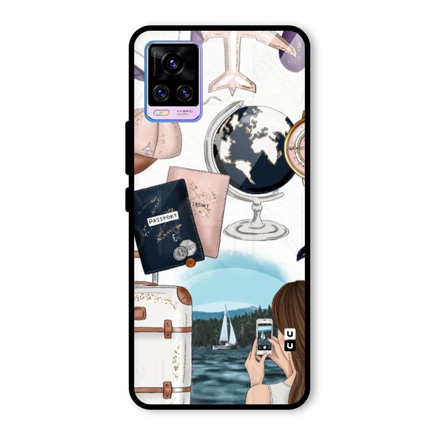 Travel Diaries Glass Back Case for Vivo V20 Pro