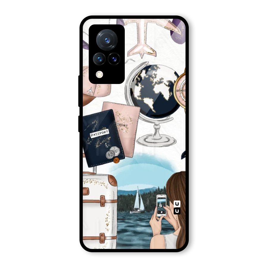 Travel Diaries Glass Back Case for Vivo V21 5G