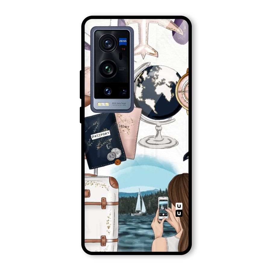 Travel Diaries Glass Back Case for Vivo X60 Pro Plus