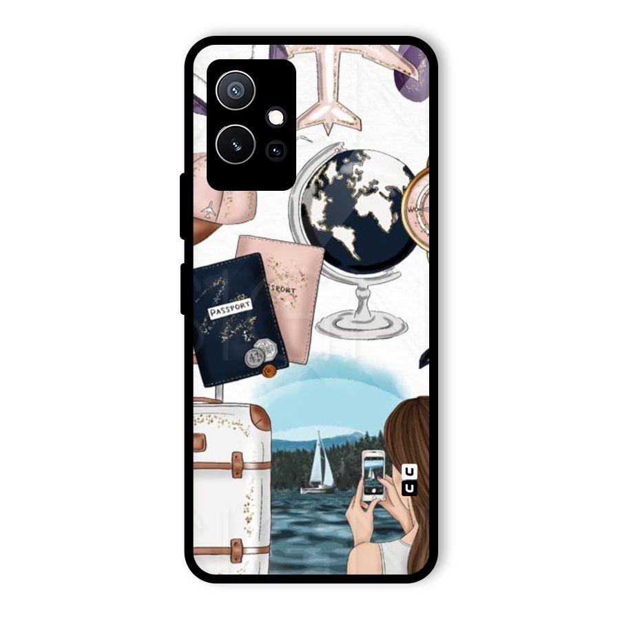Travel Diaries Glass Back Case for Vivo Y75 5G