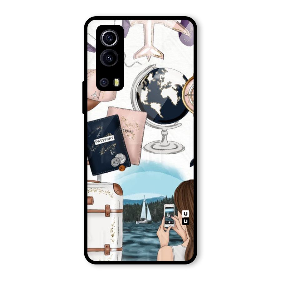 Travel Diaries Glass Back Case for Vivo iQOO Z3