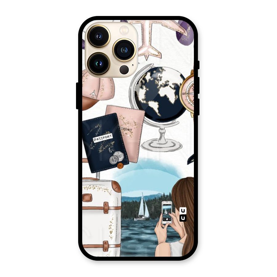 Travel Diaries Glass Back Case for iPhone 13 Pro Max